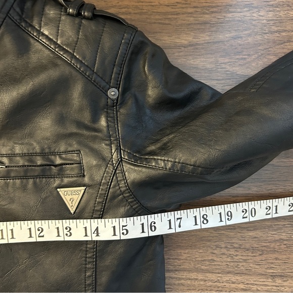 Guess hoodie  girl faux leather jacket 10-12 - Picture 7 of 9